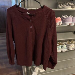 Old Navy Waffle knit Henley top